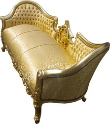 Casa Padrino Divano Barocco Vampire Motivo Oro Raso 200 x 75 x 82 cm - Pezzo Unico Fatto a Mano Casa Padrino Divano Barocco Vampire Motivo Oro Raso 200 x 75 x 82 cm - Pezzo Unico Fatto a Mano