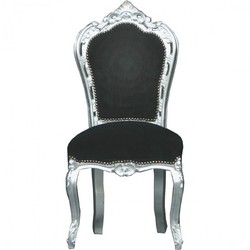 Casa Padrino Barock Esszimmer Stuhl Dining Chair Baroque Schwarz Silber Black Silver Antik Antique Möbel Interior Furniture Baroque Casa Padrino Barock Esszimmer Stuhl Dining Chair Baroque Schwarz Silber Black Silver Antik Antique Möbel Interior Furniture Baroque