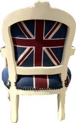 Casa Padrino Poltrona Barocca per Bambini Union Jack/Crema - Legno Massello - 71 x 51 cm Casa Padrino Poltrona Barocca per Bambini Union Jack/Crema - Legno Massello - 71 x 51 cm