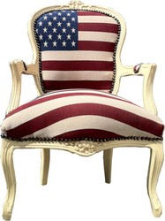 Casa Padrino Barock Salon Stuhl USA Design / Creme Casa Padrino Barock Salon Stuhl USA Design / Creme