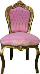 Barocco Cena sedia rosa / oro Bling Bling pietre