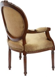 Casa Padrino Sedia da Salotto Barocca in Bruno-Ocra con Righe Oro, 64 x 65 x 100 cm Casa Padrino Sedia da Salotto Barocca in Bruno-Ocra con Righe Oro, 64 x 65 x 100 cm