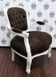 Baroque Salon président marron / crème aspect cuir Baroque Salon président marron / crème aspect cuir