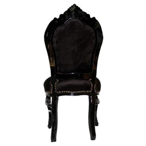 Barock Esszimmer Stuhl Schwarz / Schwarz Bling Bling