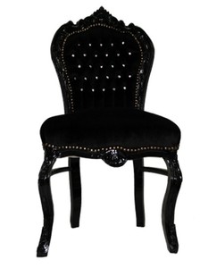 Barock Esszimmer Stuhl Schwarz / Schwarz Bling Bling