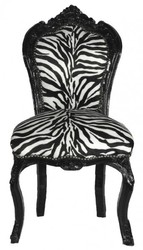 Silla barroca Cena cebra / Negro Silla barroca Cena cebra / Negro