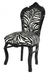 Silla barroca Cena cebra / Negro Silla barroca Cena cebra / Negro