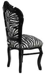 Silla barroca Cena cebra / Negro Silla barroca Cena cebra / Negro