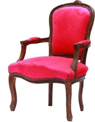 Casa Padrino Barock Salon Stuhl Pink Braun Holzfarben