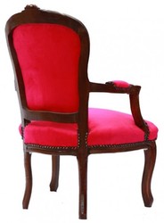 Casa Padrino Barock Salon Stuhl Pink Braun Holzfarben