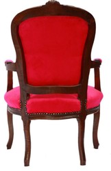 Casa Padrino Barock Salon Stuhl Pink Braun Holzfarben