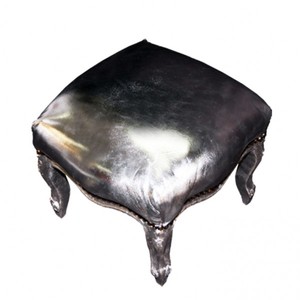 Casa Padrino Barock Fußhocker Silber / Silber - Hocker Möbel