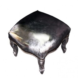Casa Padrino argent baroque Ottomane / argent - Tabouret Mobilier Casa Padrino argent baroque Ottomane / argent - Tabouret Mobilier
