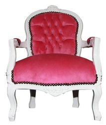 Casa Padrino Fauteuil Baroque pour Enfant en Rose et Blanc - 71 x 51 cm - Meuble de Luxe Artisanal Casa Padrino Fauteuil Baroque pour Enfant en Rose et Blanc - 71 x 51 cm - Meuble de Luxe Artisanal