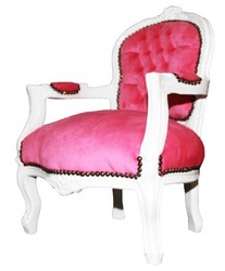 Casa Padrino Fauteuil Baroque pour Enfant en Rose et Blanc - 71 x 51 cm - Meuble de Luxe Artisanal Casa Padrino Fauteuil Baroque pour Enfant en Rose et Blanc - 71 x 51 cm - Meuble de Luxe Artisanal