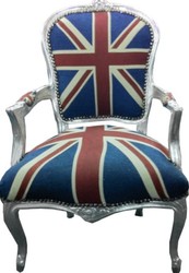 Casa Padrino baroque Président Salon Union Jack / Argent Casa Padrino baroque Président Salon Union Jack / Argent