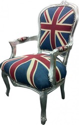 Casa Padrino baroque Président Salon Union Jack / Argent Casa Padrino baroque Président Salon Union Jack / Argent