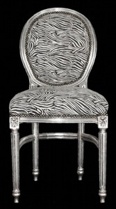 Baroque Chaise dîner Zebra / Ronde Argent Baroque Chaise dîner Zebra / Ronde Argent