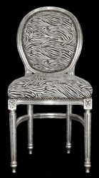 Baroque Chaise dîner Zebra / Ronde Argent