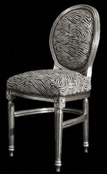 Baroque Chaise dîner Zebra / Ronde Argent