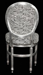 Baroque Chaise dîner Zebra / Ronde Argent