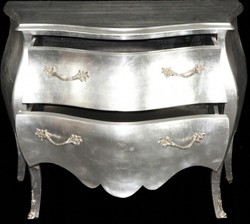 Casa Padrino baroque chest of drawers silver - Handmade baroque furniture Casa Padrino baroque chest of drawers silver - Handmade baroque furniture