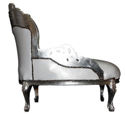 Casa Padrino baroque children chaise longue white / silver - Baroque Furniture