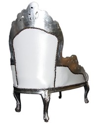 Casa Padrino baroque children chaise longue white / silver - Baroque Furniture