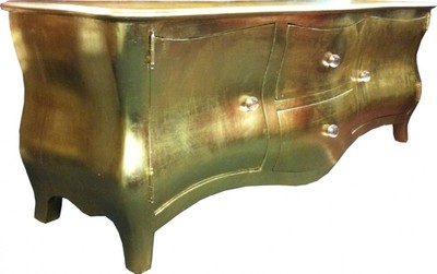 Casa Padrino Barock Sideboard Fernsehschrank im antiken Gold Design 170 x 50 x 60 cm