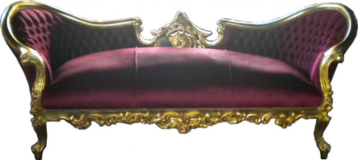 Casa Padrino Baroque Sofa Vampire Bordeaux Red / Gold - Limited Edition Casa Padrino Baroque Sofa Vampire Bordeaux Red / Gold - Limited Edition