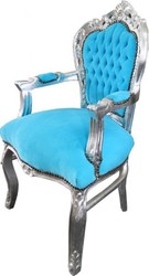 Barocco Cena Chair turchese / argento con braccioli Barocco Cena Chair turchese / argento con braccioli