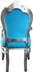 Barocco Cena Chair turchese / argento con braccioli Barocco Cena Chair turchese / argento con braccioli