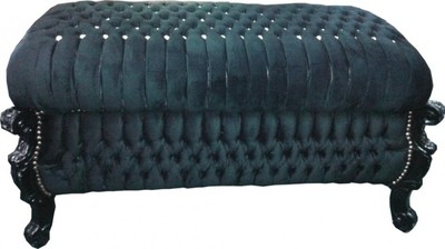 Casa Padrino Barock Sitzbank Truhe im Antik Stil Schwarz mit Bling Bling Steinen 120 x 55 x 58 cm Casa Padrino Barock Sitzbank Truhe im Antik Stil Schwarz mit Bling Bling Steinen 120 x 55 x 58 cm