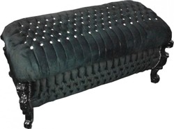 Casa Padrino Barock Sitzbank Truhe im Antik Stil Schwarz mit Bling Bling Steinen 120 x 55 x 58 cm Casa Padrino Barock Sitzbank Truhe im Antik Stil Schwarz mit Bling Bling Steinen 120 x 55 x 58 cm