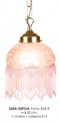Casa Padrino Lampadario stile country con frange in vetro, Oro e Rosa, Diametro 20 cm Casa Padrino Lampadario stile country con frange in vetro, Oro e Rosa, Diametro 20 cm