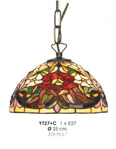 Casa Padrino Tiffany hanging lamp Ø 25 cm - Round pendant lamp Casa Padrino Tiffany hanging lamp Ø 25 cm - Round pendant lamp