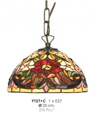 Casa Padrino lampe à suspension Tiffany Ø 25 cm - Lampe à suspension ronde Casa Padrino lampe à suspension Tiffany Ø 25 cm - Lampe à suspension ronde