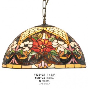 Casa Padrino Tiffany Pendant Lamp Ø 40 cm - Handmade Tiffany Hanging Lamp Casa Padrino Tiffany Pendant Lamp Ø 40 cm - Handmade Tiffany Hanging Lamp