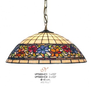 Casa Padrino Tiffany pendant lamp Ø 40 cm - Tiffany hanging lamp - Tiffany lights Casa Padrino Tiffany pendant lamp Ø 40 cm - Tiffany hanging lamp - Tiffany lights