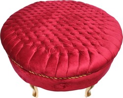 Enorme sgabello rotondo barocco Sgabello Bordeaux / Oro Mod2 Enorme sgabello rotondo barocco Sgabello Bordeaux / Oro Mod2
