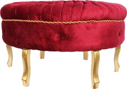 Enorme sgabello rotondo barocco Sgabello Bordeaux / Oro Mod2 Enorme sgabello rotondo barocco Sgabello Bordeaux / Oro Mod2
