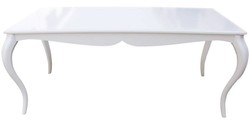 Casa Padrino Barock Esstisch Hochglanz Weiß 180 x 90 x 78 cm - Massivholz Esszimmertisch im Barockstil Casa Padrino Barock Esstisch Hochglanz Weiß 180 x 90 x 78 cm - Massivholz Esszimmertisch im Barockstil