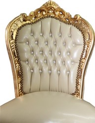 Barocco Cena Chair Creme / oro con Bling Bling Bling Stones - Limited Edition