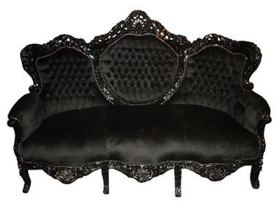 Casa Padrino Barock Sofa Wohnzimmer Couch Schwarz Samtstoff Black Furniture Baroque Antik Antique Casa Padrino Barock Sofa Wohnzimmer Couch Schwarz Samtstoff Black Furniture Baroque Antik Antique