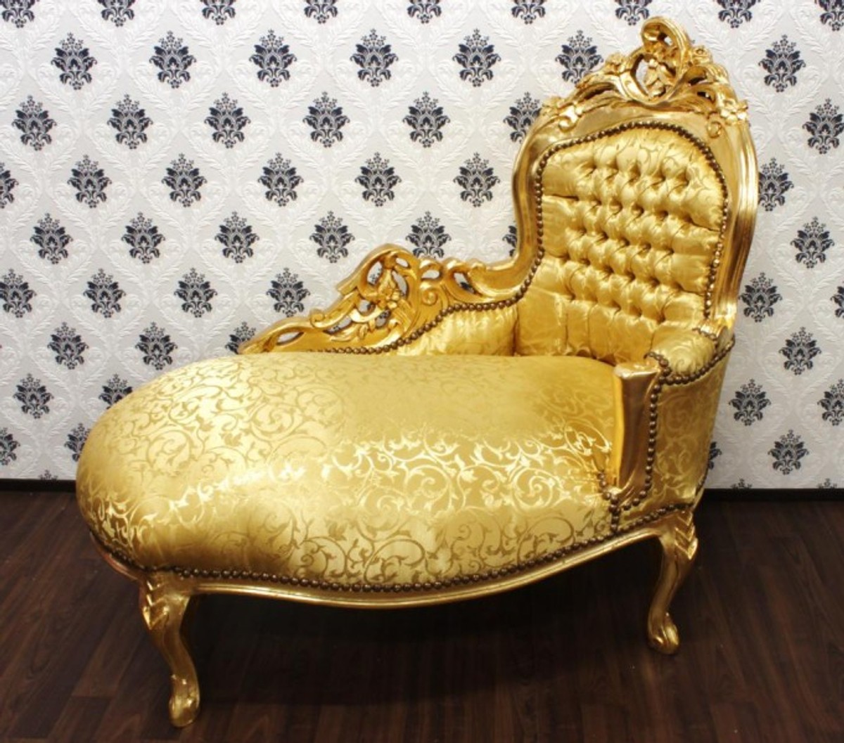 Casa Padrino Baroque Children chaise Gold / Gold Pattern - Baroque furniture Recamiere Casa Padrino Baroque Children chaise Gold / Gold Pattern - Baroque furniture Recamiere