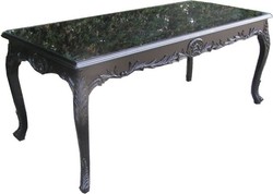 Casa Padrino Tavolo da pranzo barocco nero 240 x 88 x 84 cm - Tavolo artigianale stile antico Casa Padrino Tavolo da pranzo barocco nero 240 x 88 x 84 cm - Tavolo artigianale stile antico