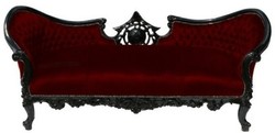 Casa Padrino Divano Barocco Vampire Bordeaux / Nero - Divano Lounge di Lusso 200 x 75 x 82 cm Casa Padrino Divano Barocco Vampire Bordeaux / Nero - Divano Lounge di Lusso 200 x 75 x 82 cm