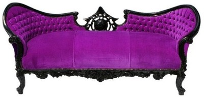 Casa Padrino Barock Sofa Vampire Lila / Schwarz - Luxuriöse Lounge Couch aus Massivholz, 200 x 75 x 82 cm Casa Padrino Barock Sofa Vampire Lila / Schwarz - Luxuriöse Lounge Couch aus Massivholz, 200 x 75 x 82 cm