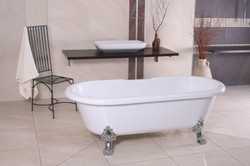 Detached luxury bath Nouveau Milano White / Silver - Baroque bathroom bathtub Freestanding Detached luxury bath Nouveau Milano White / Silver - Baroque bathroom bathtub Freestanding