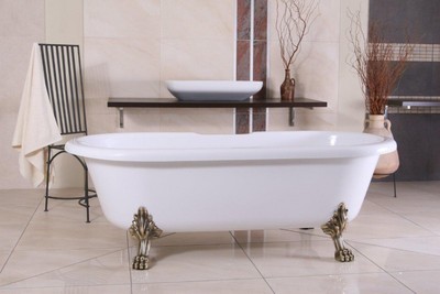 Detached luxury bath Nouveau Milano White / Old Gold - Baroque Freestanding Bathroom Bath Detached luxury bath Nouveau Milano White / Old Gold - Baroque Freestanding Bathroom Bath